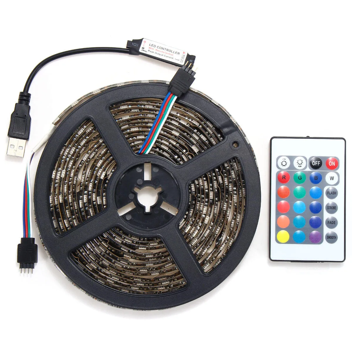 0.5/1/2/3/4/5M SMD5050 RGB Waterproof LED Strip Light TV Backlilghting Kit   USB Remote Control DC5V