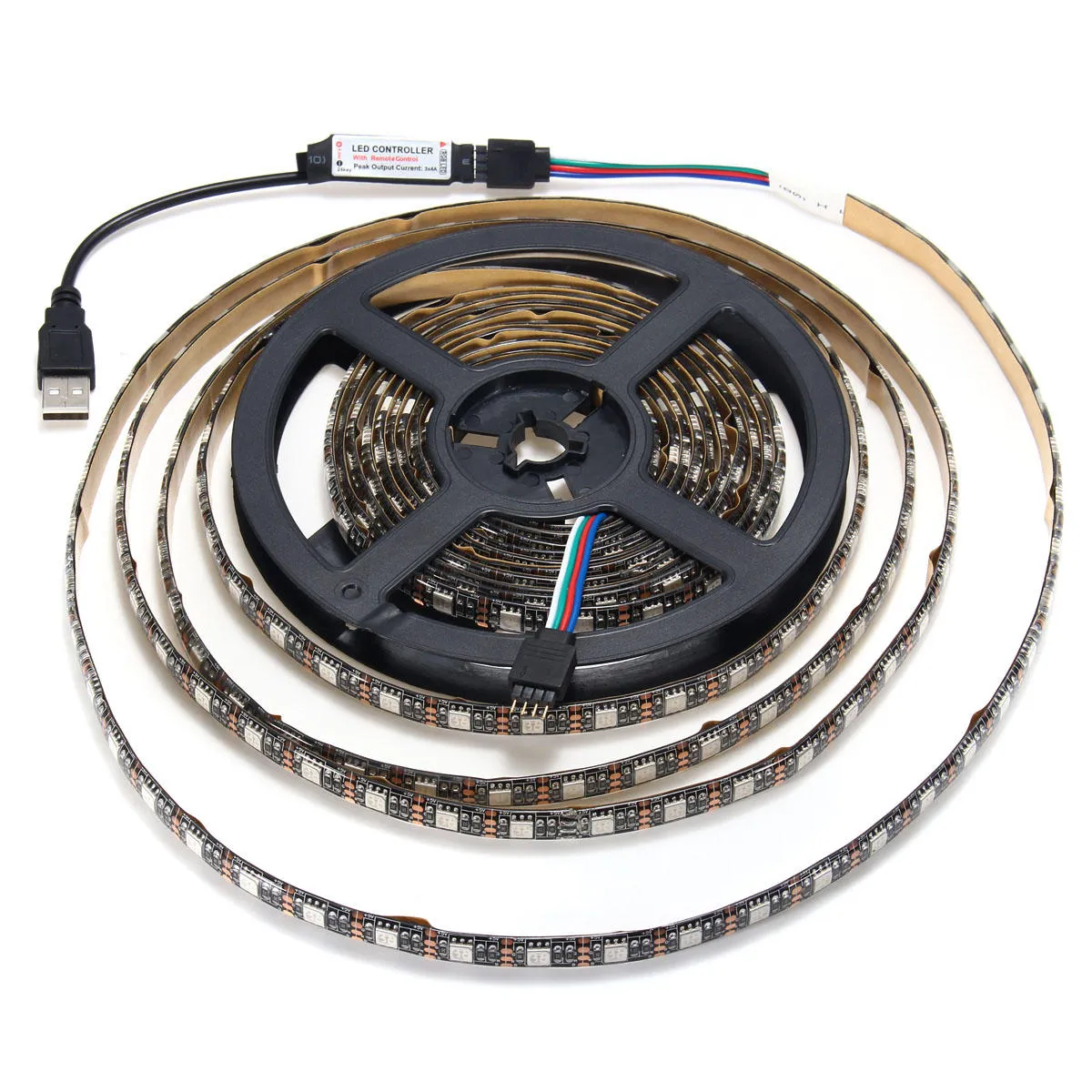 0.5/1/2/3/4/5M SMD5050 RGB Waterproof LED Strip Light TV Backlilghting Kit   USB Remote Control DC5V