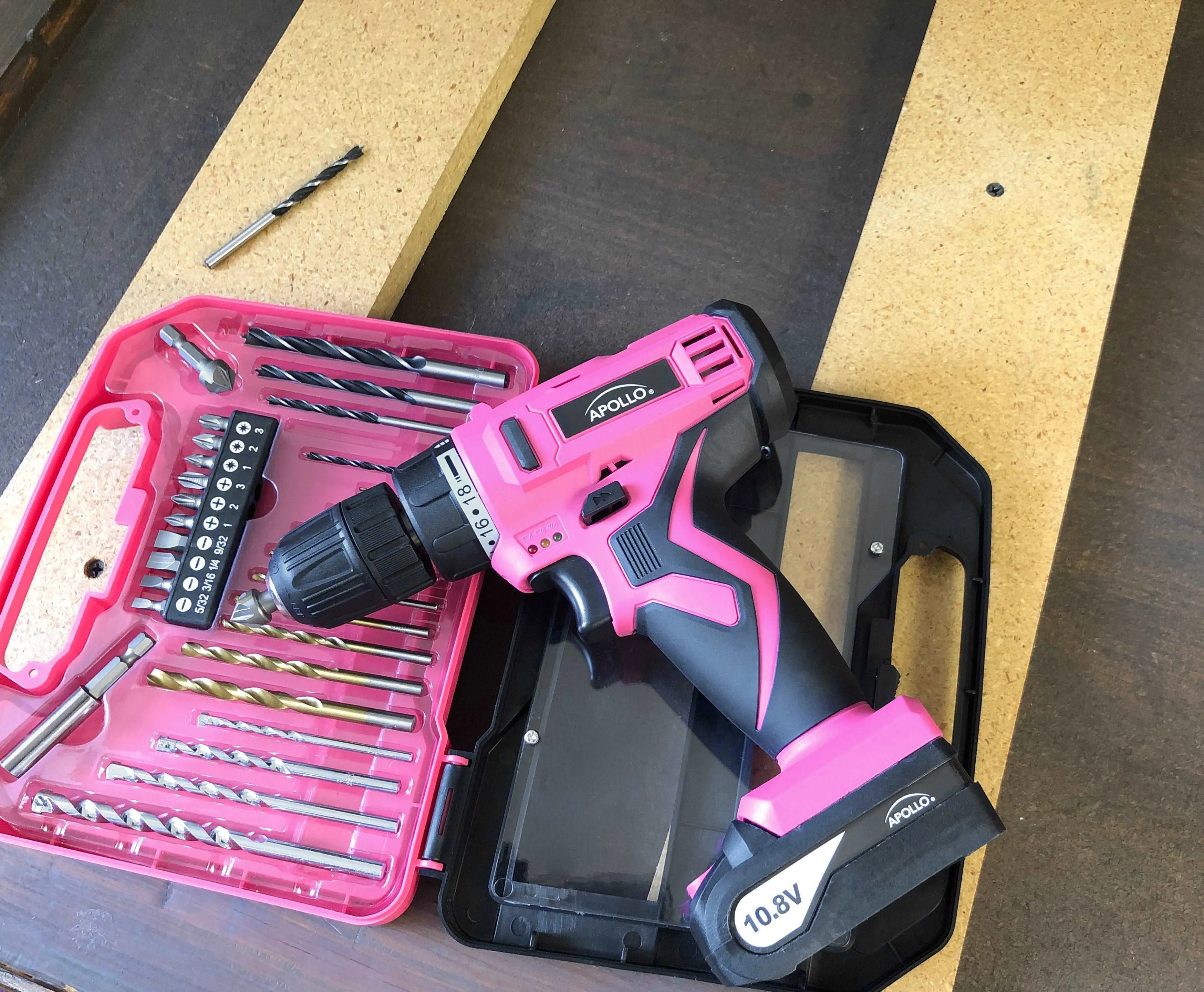 10.8 Volt Lithium-Ion Cordless Drill with 30 Piece Accessory Set PINK - DT4937P