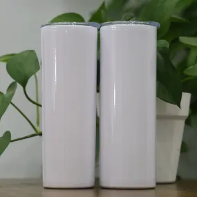 20oz Stainless Steel Skinny Straight Tumbler - White