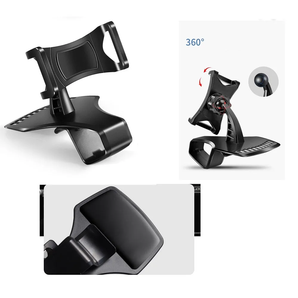3 in 1 Car GPS Smartphone Holder: Dashboard / Visor Clamp   AC Grid Clip for Manta Senior Phone Big Light MS1702 - Black