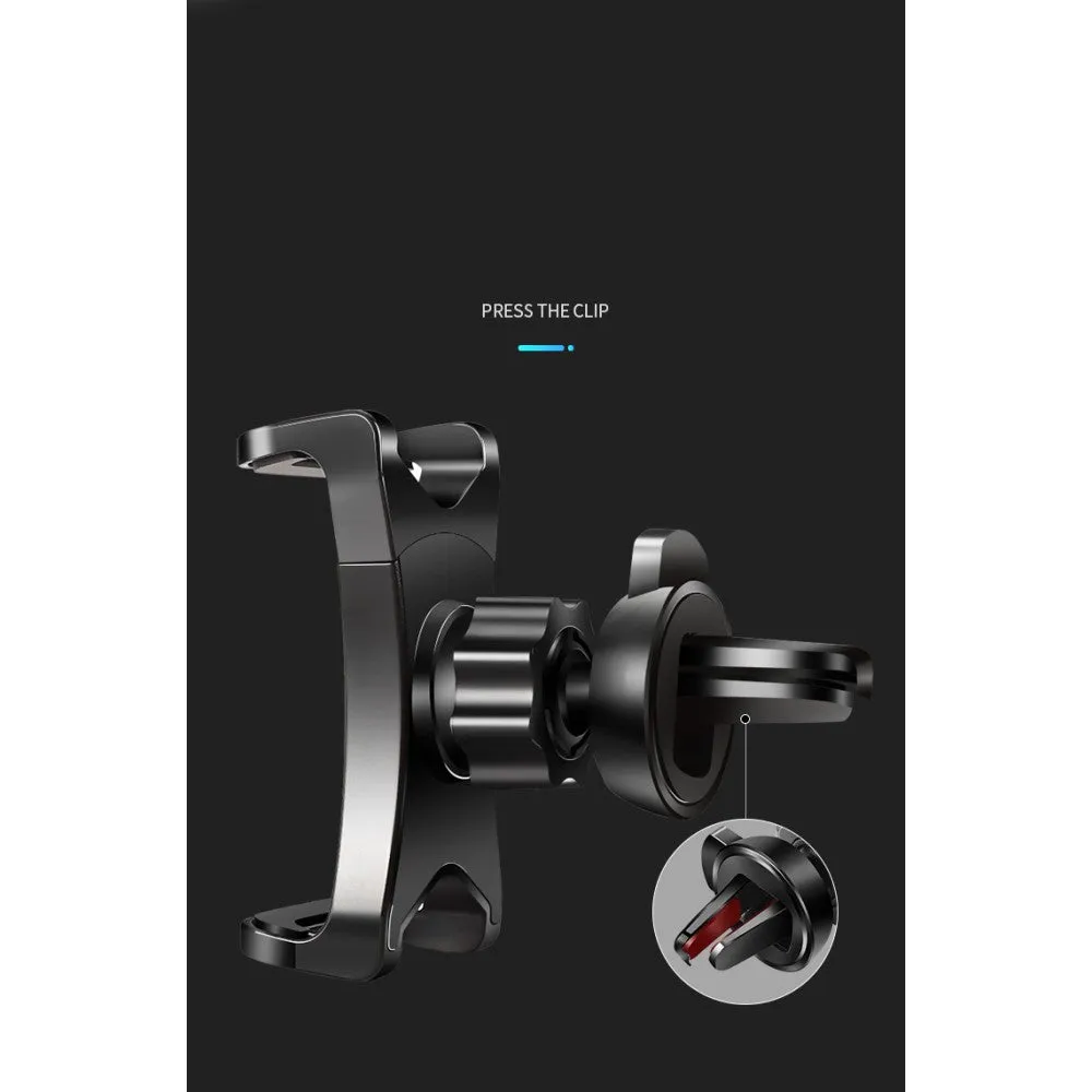 3 in 1 Car GPS Smartphone Holder: Dashboard / Visor Clamp   AC Grid Clip for Manta Senior Phone Big Light MS1702 - Black