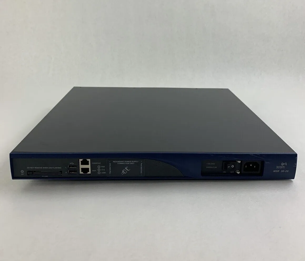 3COM MSR30-20 PoE Network Ethernet Switch Wiped Compact Flash w/ OS