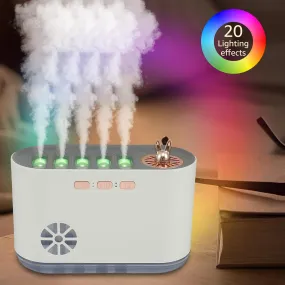 700ml & 20-Color LED Cool Mist Essential Oil Diffuser & Humidifier with 5 Mist Ports – Quiet Ultrasonic Aroma Diffuser with Auto Shut-Off for Home, Office, Bedroom, and Yoga Studio (20 Multi Colors)