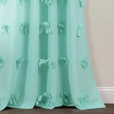 95"x54" Riley Window Curtain Panels Aqua Blue - Lush Décor