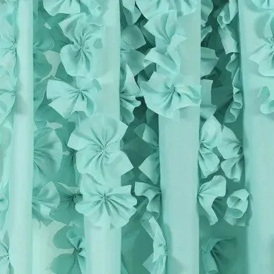 95"x54" Riley Window Curtain Panels Aqua Blue - Lush Décor