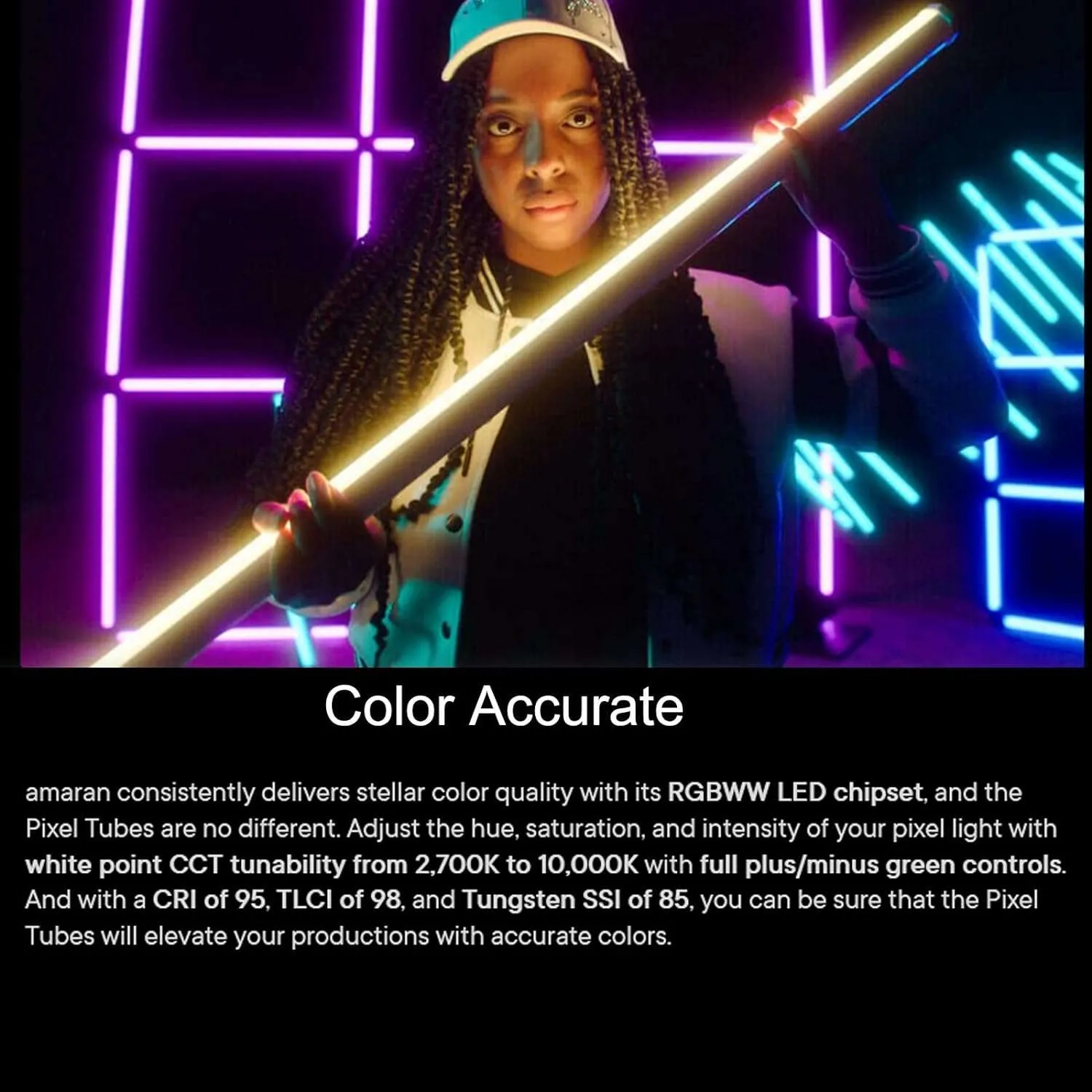 Amaran PT2c RGB LED Pixel Tube Light (2')