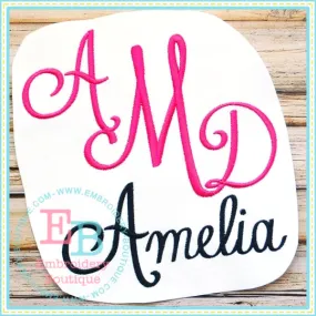 Amelia Embroidery Font
