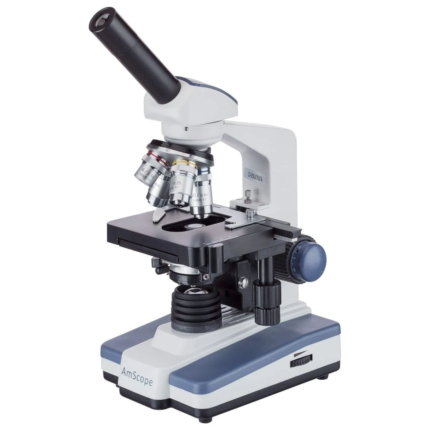 AmScope ME620 Series Monocular Compound Microscope 40X-2500X Magnification with LED, Slide Making Kit and 5MP Digital Eyepiece