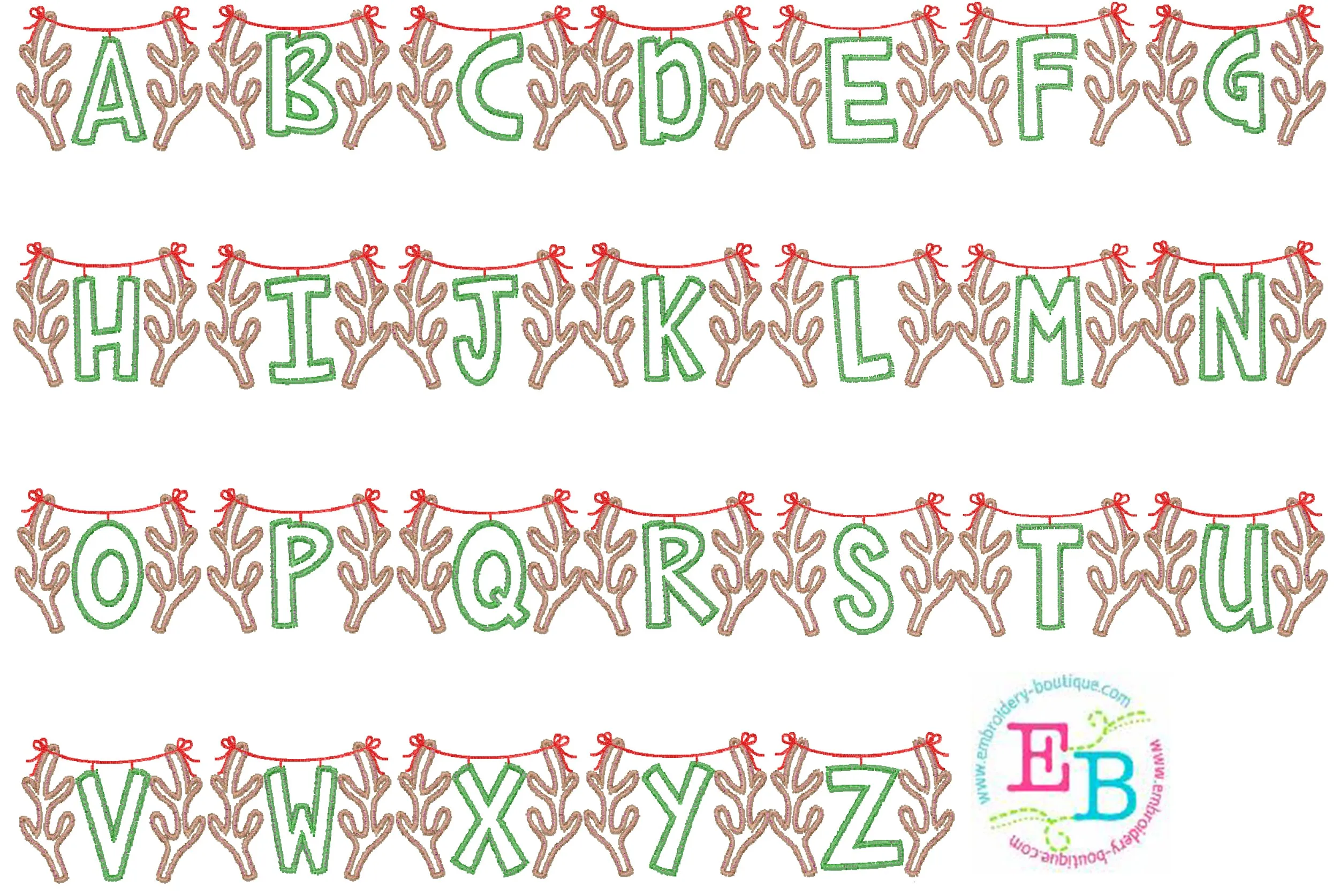 Antler Applique Alphabet