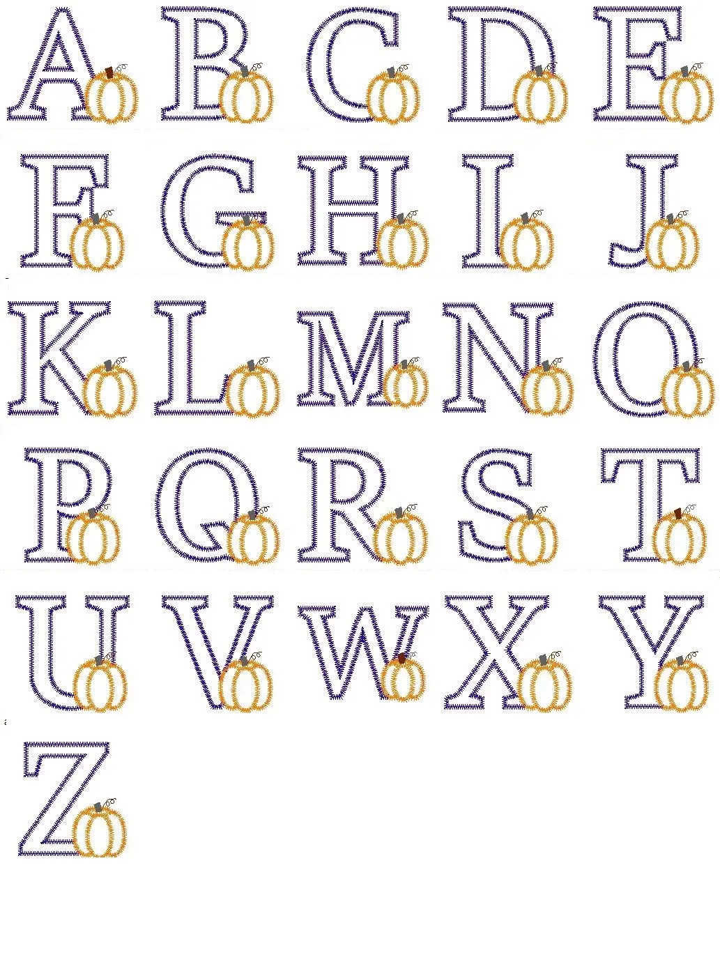 Applique Pumpkin Alphabet