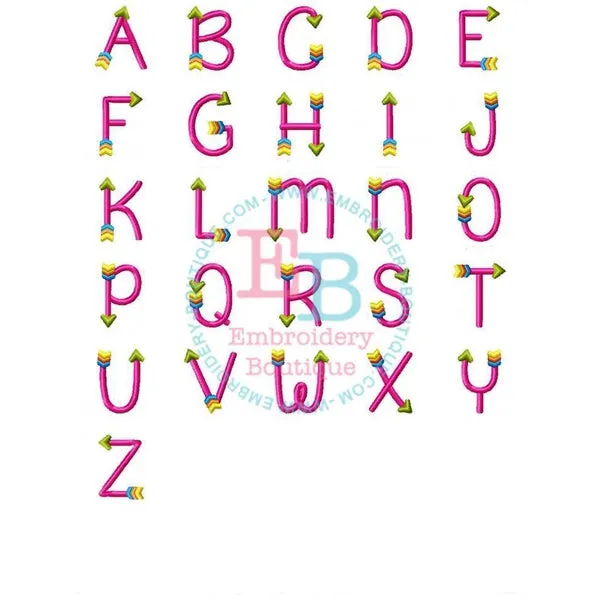 Arrow Embroidery Font