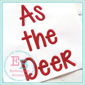As The Deer Embroidery Font