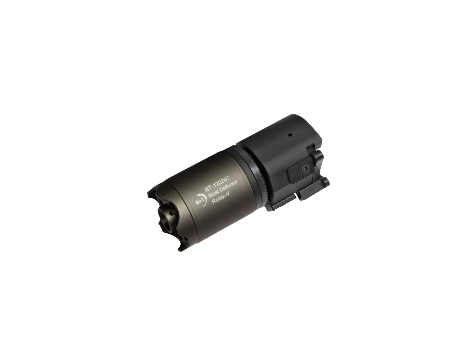 ASG B&T Rotex-V Airsoft QD Blast Deflector (Black / Grey / Mud)