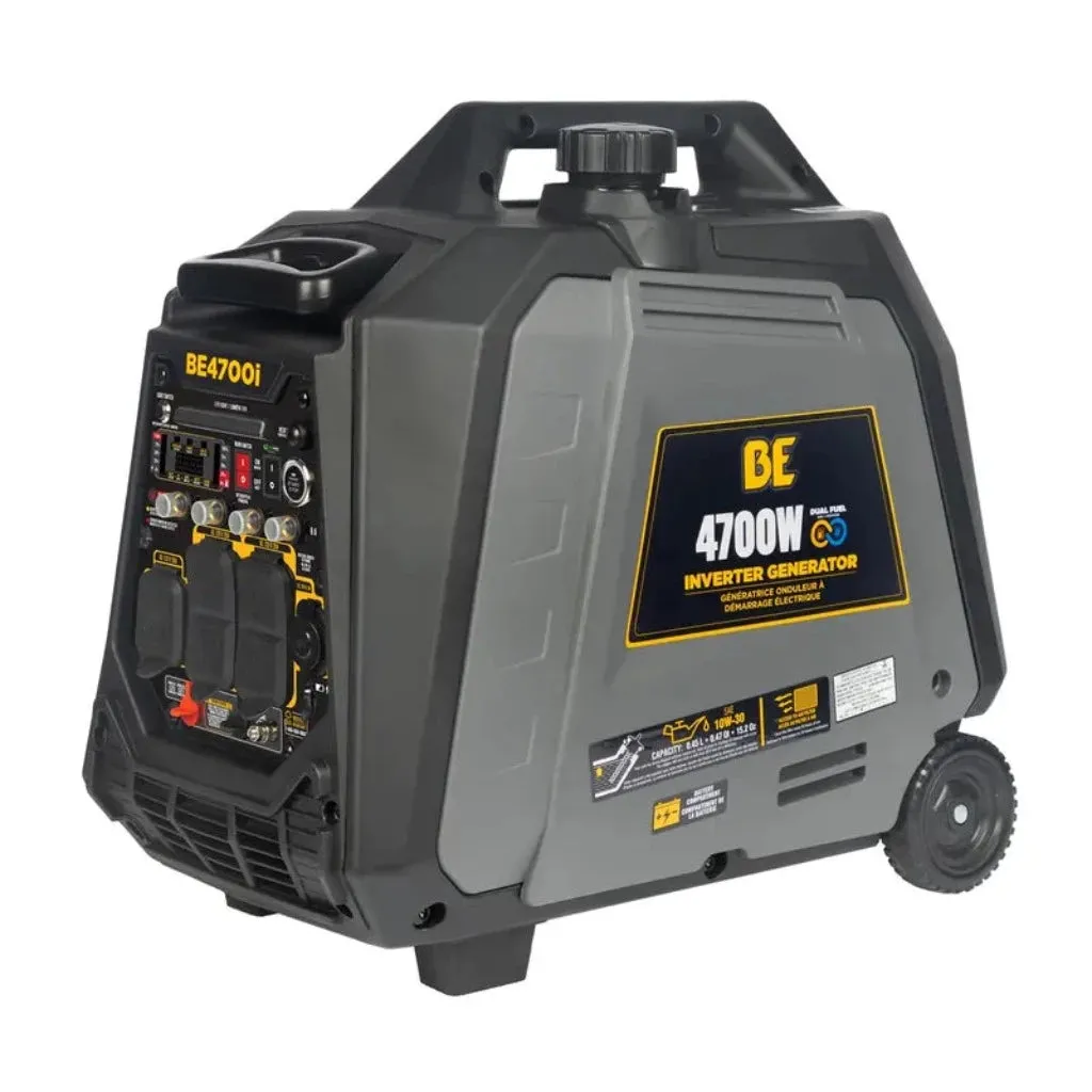 BE BE4700iD Quiet Dual Fuel Inverter Generator 4700 Watt Propane & Gasoline