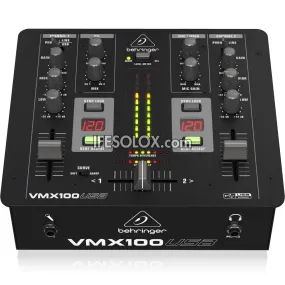 Behringer VMX100USB Professional 2-Channel DJ Mixer with USB Audio Interface, BPM Counter and VCA Control - Brand New