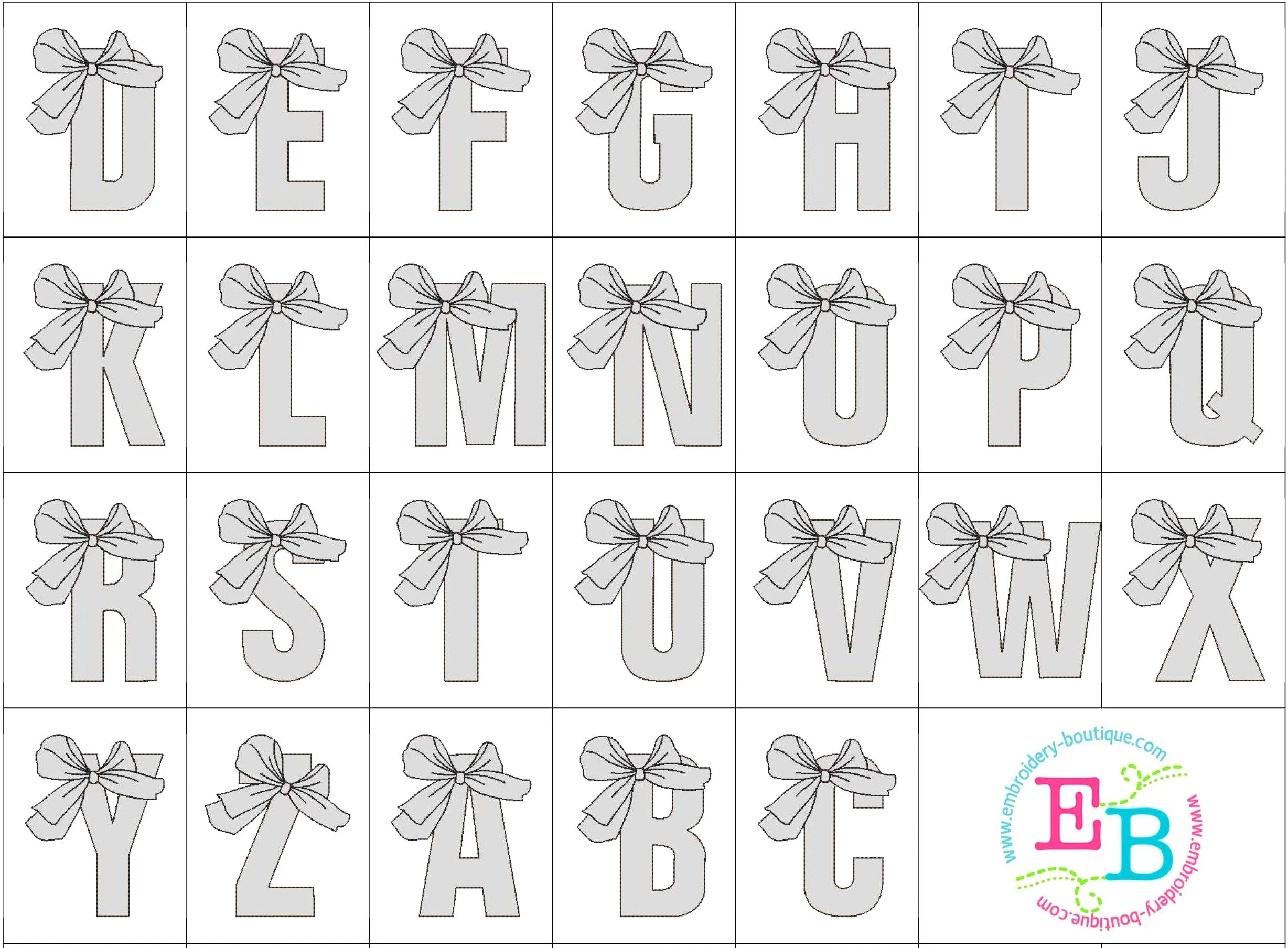Big Bow Applique Font