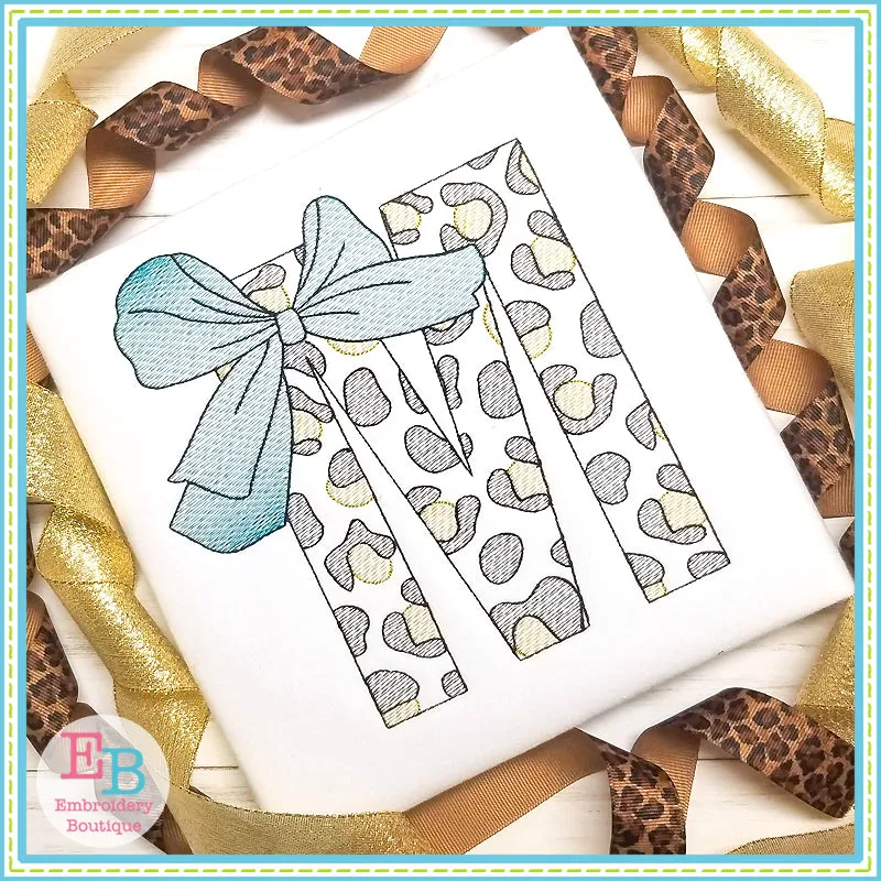 Big Bow Cheetah Sketch Embroidery Font