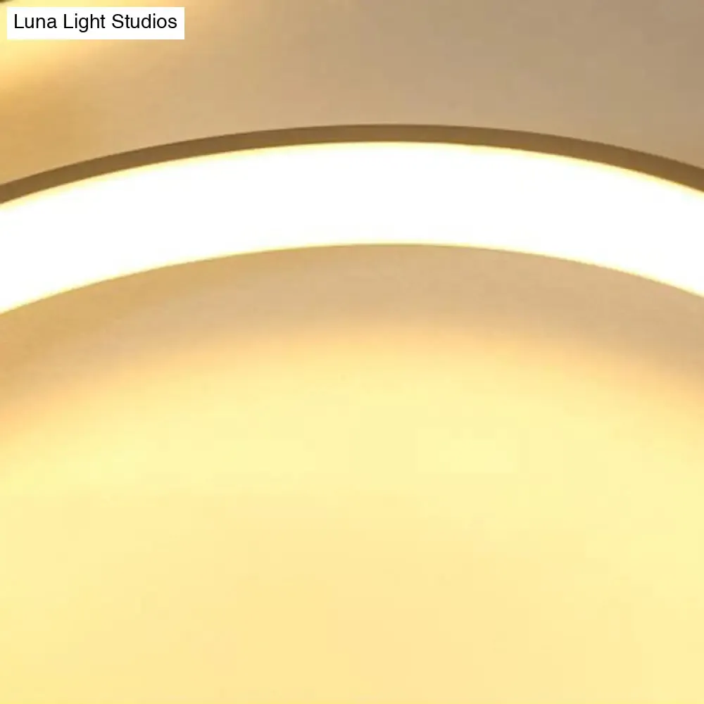 Black Acrylic Circle Ring Ceiling Light with 4 Flush Mounts for Living Room