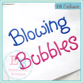 Blowing Bubbles Embroidery Font