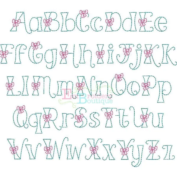 Bow Embroidery Font