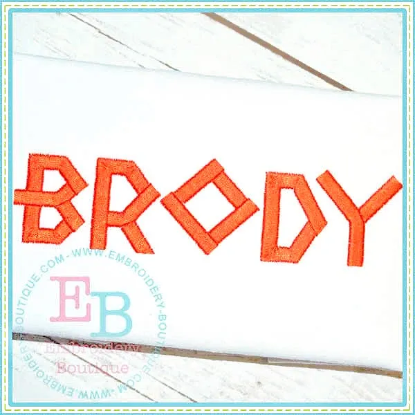 Brody Embroidery Font
