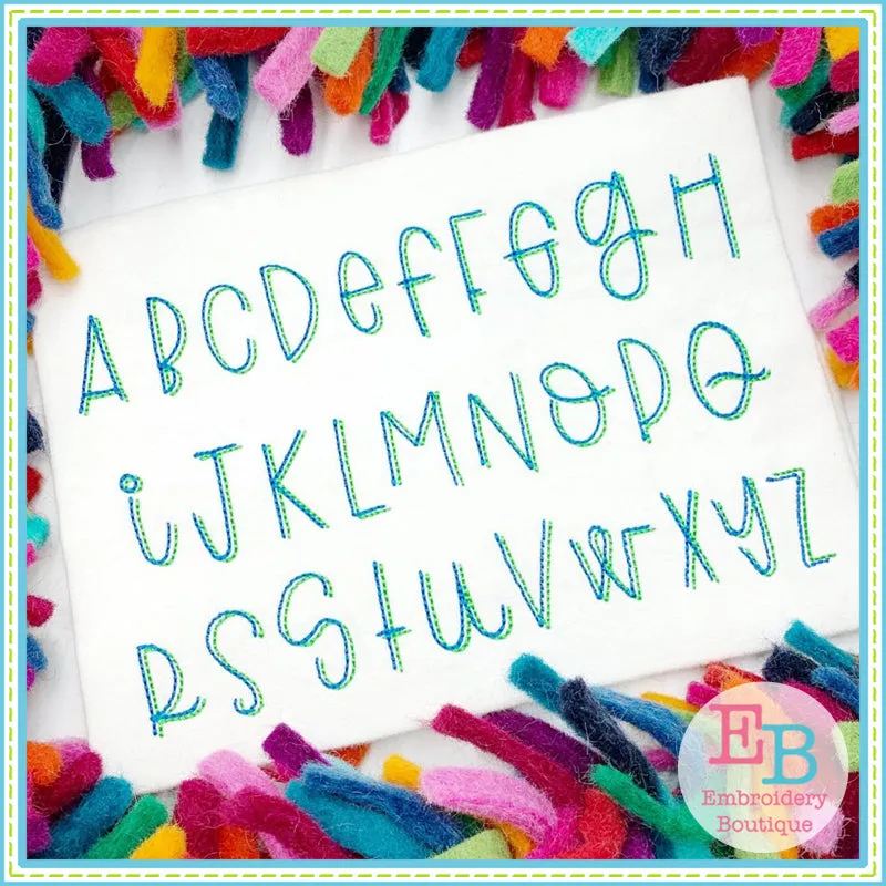 Cedar Wood Bean Stitch Embroidery Font