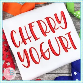 Cherry Yogurt Embroidery Font