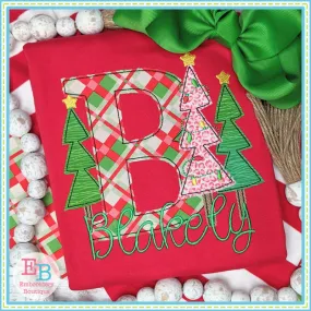 Christmas Trees Applique Alphabet
