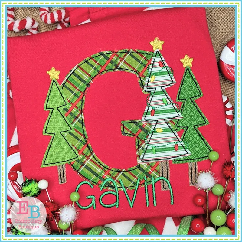 Christmas Trees Applique Alphabet