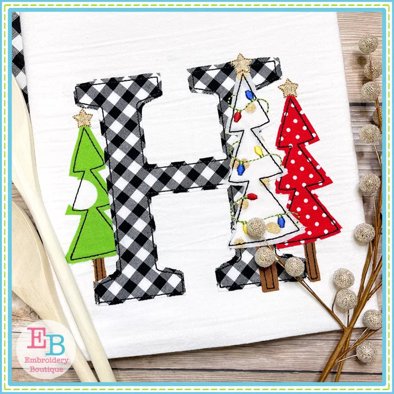 Christmas Trees Applique Alphabet