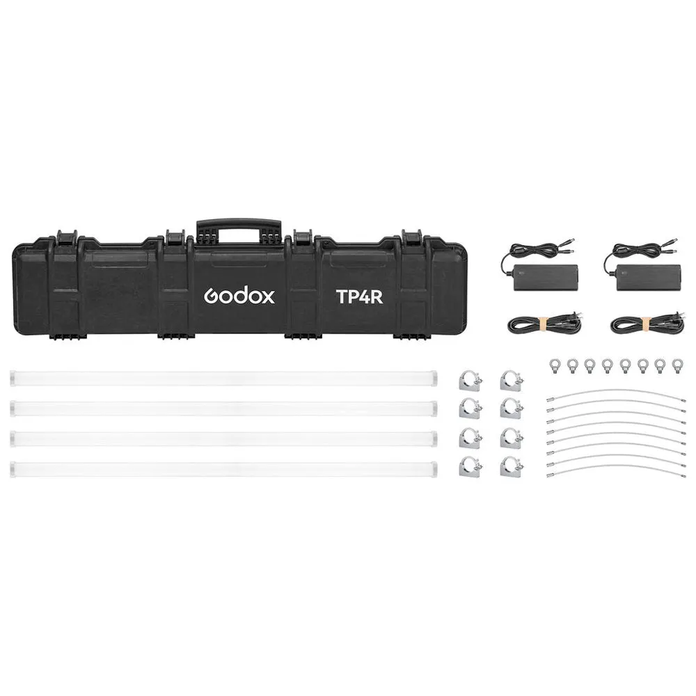 [CLEARANCE] Godox KNOWLED TP4R 8-Light Pixel RGB Studio 122cm Tube Lights Kit Set and TP-P600KIT Power Box, Onboard, DMX, CRMX, RDM, Bluetooth, Wireless App Controls and 17 Special Effect Presets for Studio Light Production and Photography