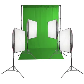 DAYLITE4 MKIII 6800W 4 Softbox Kit with Green Screen Background & Stand - CLEARANCE