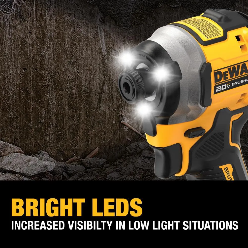 DeWALT DCF850P1 ATOMIC 20V MAX Impact Driver Kit 1/4 In. 3-Speed Brushless Cordless