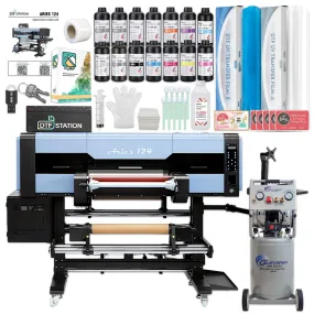 DTF Station Aries 124 UV DTF Printer 24in w/ Inks, Supplies, Compressor & Training