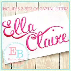 Ella Claire Embroidery Font