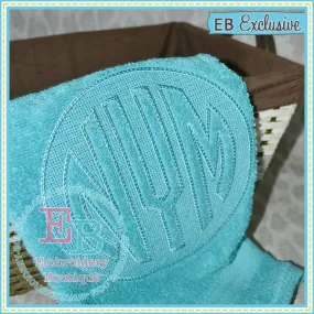 Embossed Circle Monogram Embroidery Font