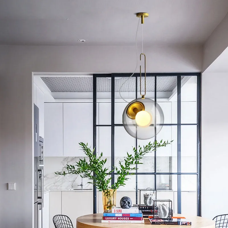 Epcot Industrial LED Glass Pendant Light