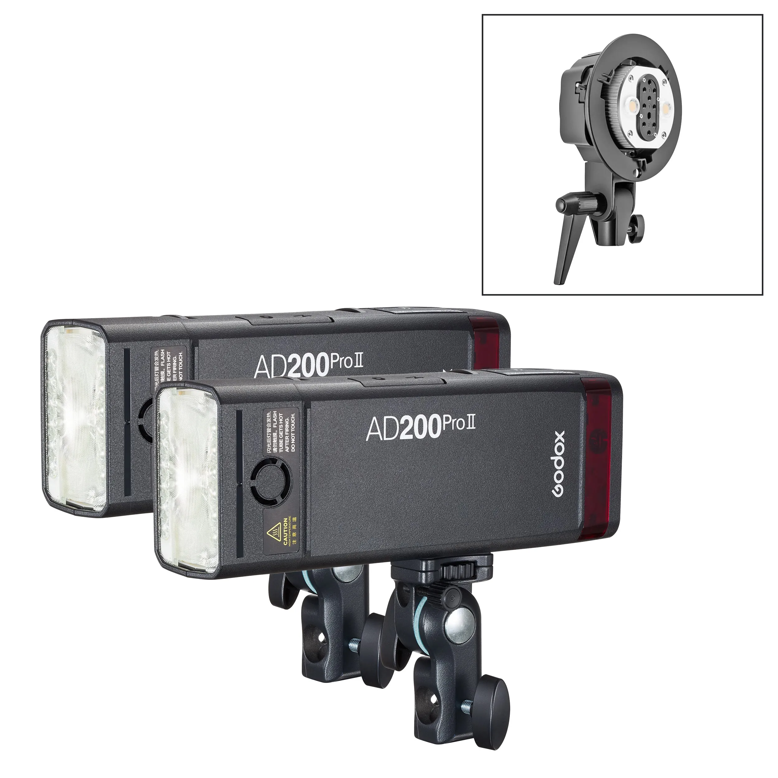 Godox AD200PROII Battery Flash Twin Bundle With AD-B2 Dual S-Type Bracket