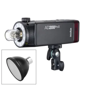 Godox AD200PROII Battery Flash with AD-S2 Bare-Bulb Reflector