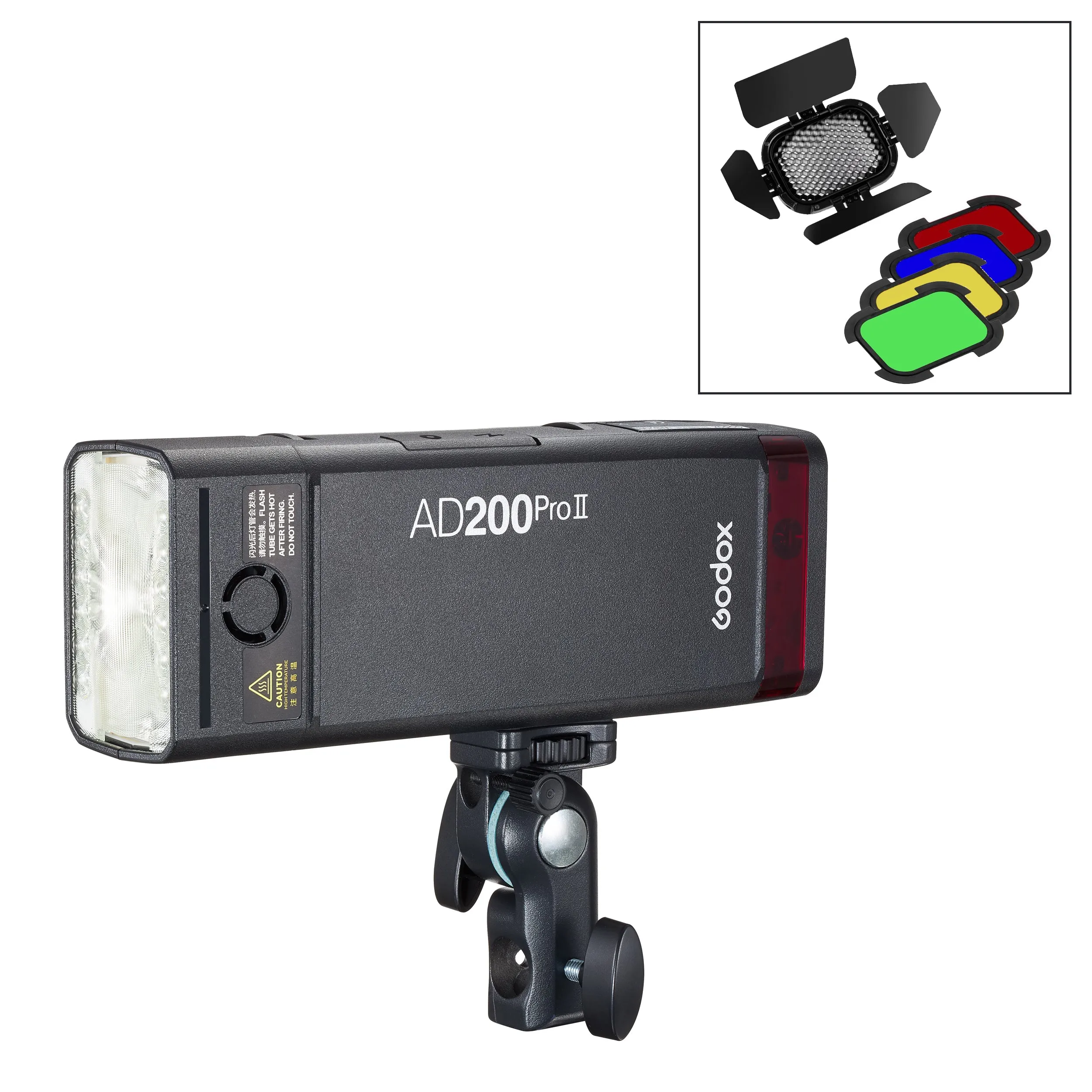 Godox AD200PROII Battery Flash with BD-07 Barndoor & Gels Set