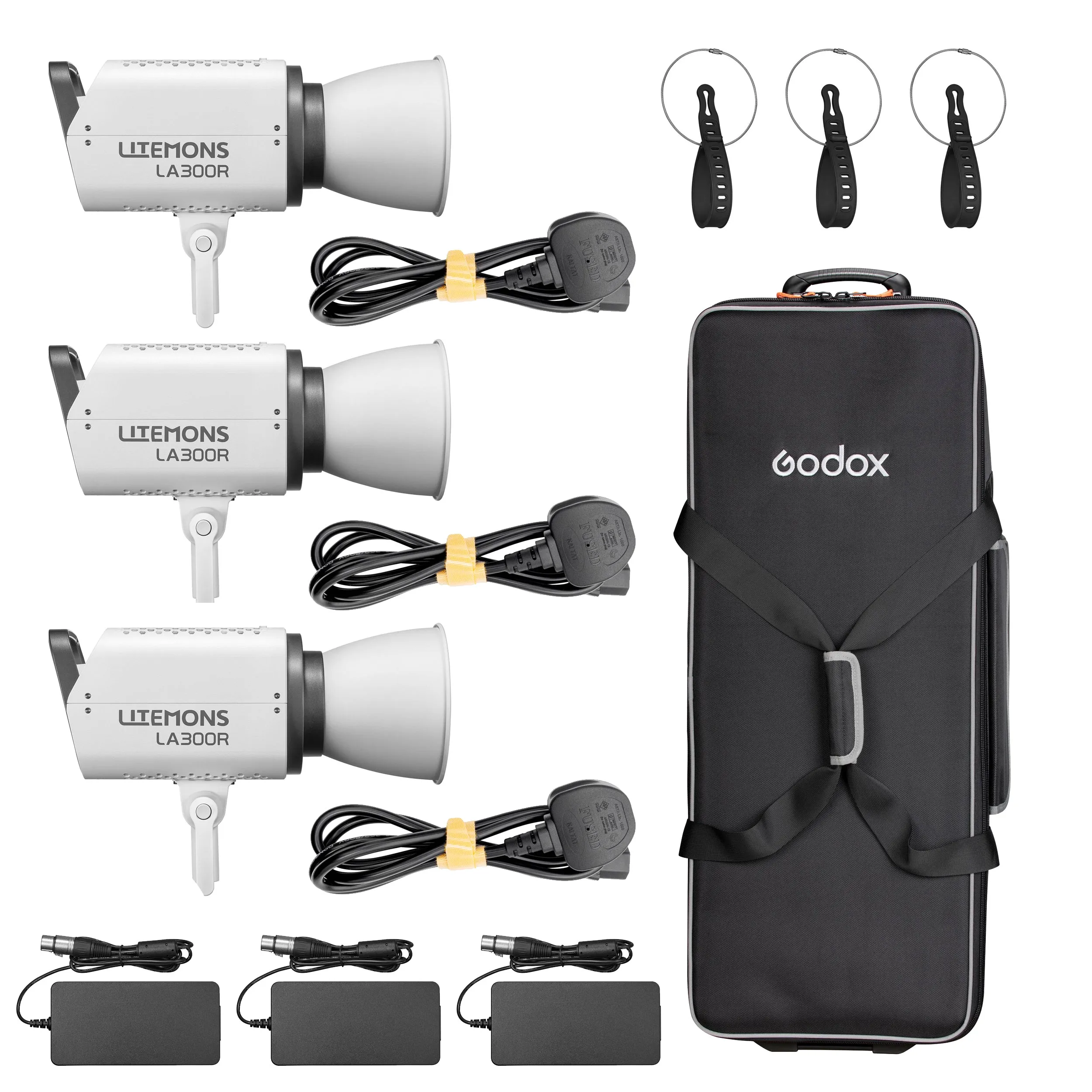 GODOX LA300R RGB LED Video Light Three Head Kit