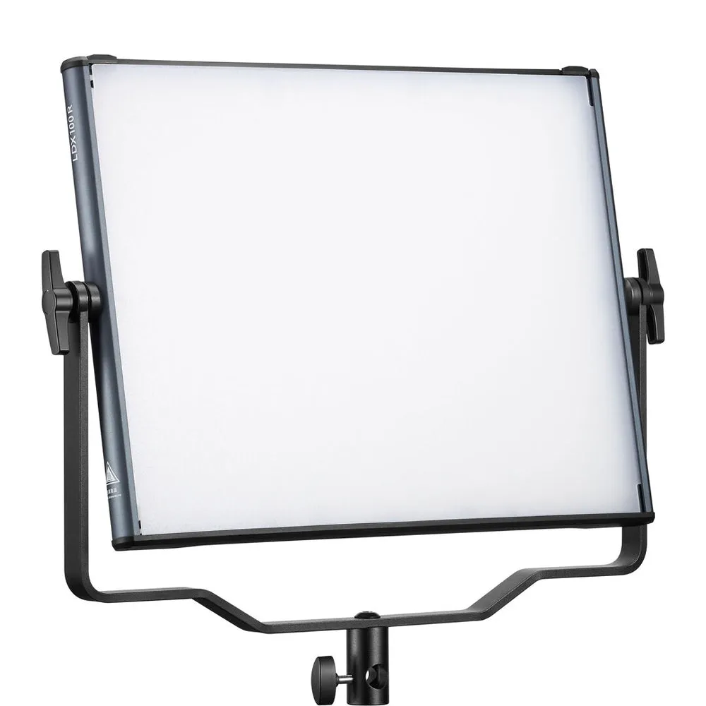Godox LDX100Bi / LDX100R RGB 18 x 16" LED Panel Light with Swivel Bracket, 11 to 14 Built-In Lighting Effects, and Mobile App Control for Professional Studio Photography and Videography