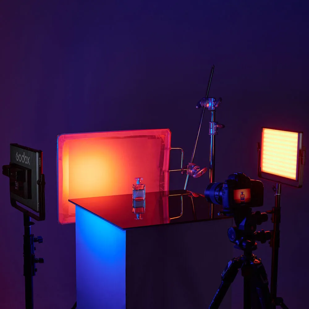 Godox LDX100Bi / LDX100R RGB 18 x 16" LED Panel Light with Swivel Bracket, 11 to 14 Built-In Lighting Effects, and Mobile App Control for Professional Studio Photography and Videography