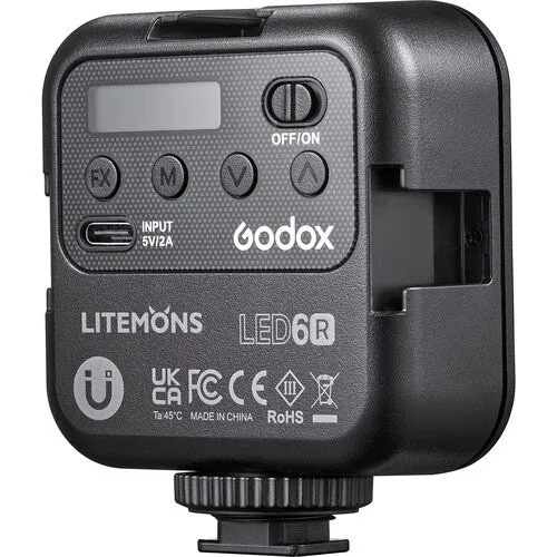 Godox Litemons LED6R Adjustable RGB LED 1800mAh 3200k-6500k Rechargeable Video Light