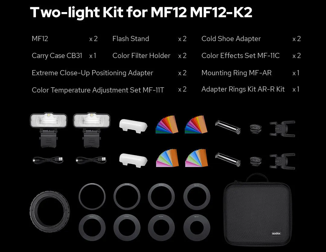 Godox Mf12 Macro Flash 2 Light Kit