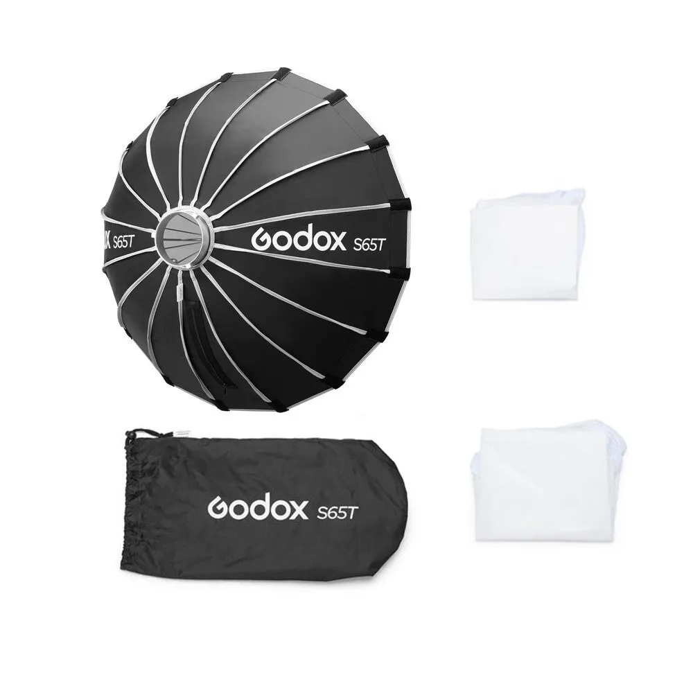 GODOX S65T/85T/120T Bowens Mount 65cm/85cm/120cm Foldable Quick Release Umbrella Softbox with Collapsible, Removable Front and Inner Diffuser for Photography and Studio Lighting Equipments