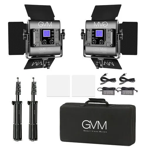 GVM 800D-RGB LED Studio 2 Video Light Kit