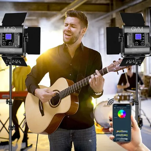 GVM 800D-RGB LED Studio 2 Video Light Kit