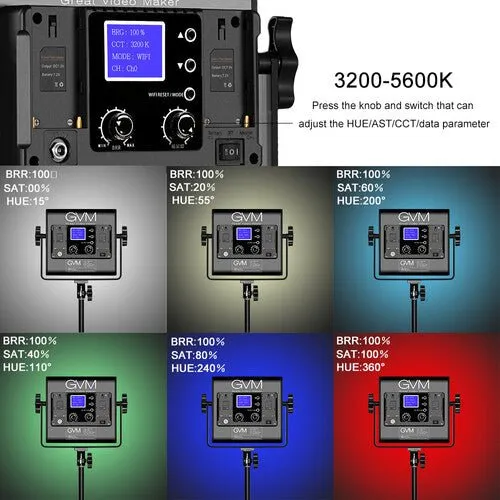 GVM 800D-RGB LED Studio 2 Video Light Kit